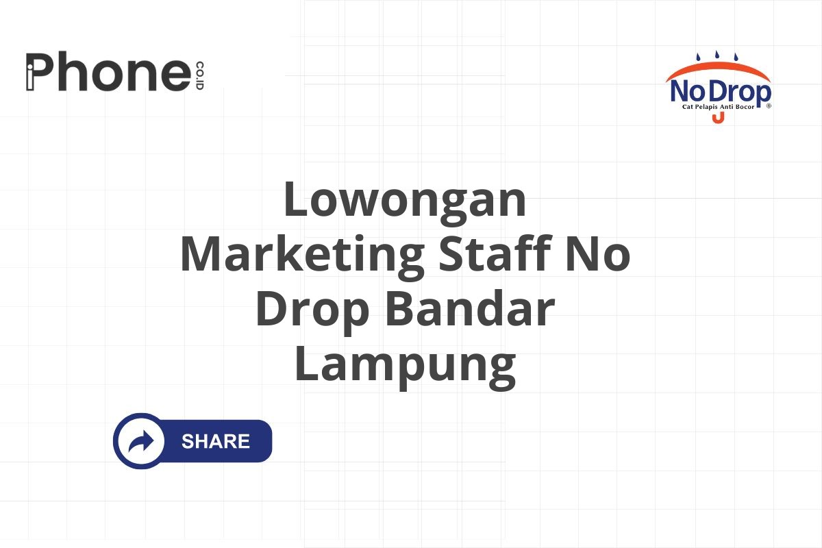 Lowongan Marketing Staff No Drop Bandar Lampung