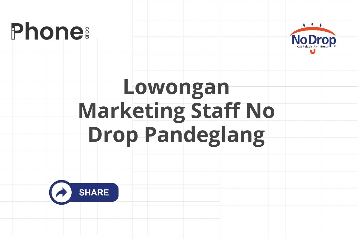 Lowongan Marketing Staff No Drop Pandeglang